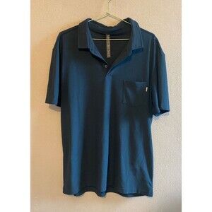 Vuori Ace Polo Shirt Mens Sz XL Blue Short Sleeve Athletic Casual Golf